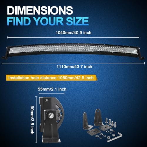 Willpower 42 Inch Curved LED Light Bar 540W Offroad Driving Light
