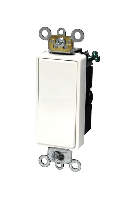 Leviton 15-Amp 120/277-Volt Decora Plus Rocker 3-Way AC Quiet Switch, 5693-2W, White