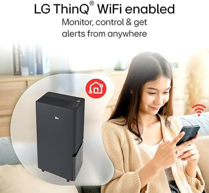 LG PuriCare™ 50 Pint/day, Energy Star, w/WiFi, Smart Compressor Dehumidifier with Drain Hose, Auto Shut off, Quiet, perfect for Basement, Bedroom, Home