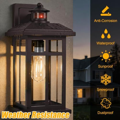 16” Motion Sensor Modern Exterior Light Bronze Outside Porch Lights