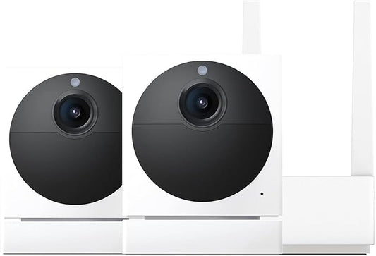 Cam Outdoor Starter Bundle v2 (2 Camera + Base Station) - 1080p HD Wireless Home Security Camera, Battery-Powered, IP65 Rated, Color Night Vision, 2-Way Audio, Compatible with Alexa & Google