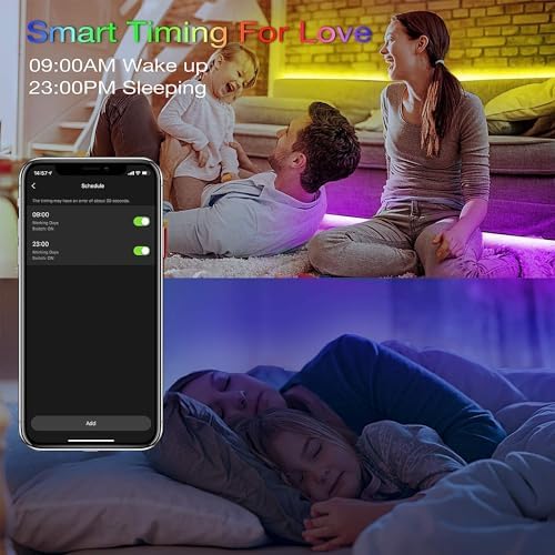 hyrion Alexa LED Strip Lights for Bedroom 200ft, Smart Wireless RGB
