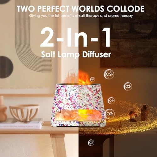 SALKING 2-in-1 Himalayan Salt Lamp for Home & Essential Oil Diffuser, 150ml