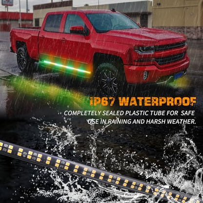 XRIDONSEN 70 inch Running Board Strobe Lights Amber Green Emergency Lights