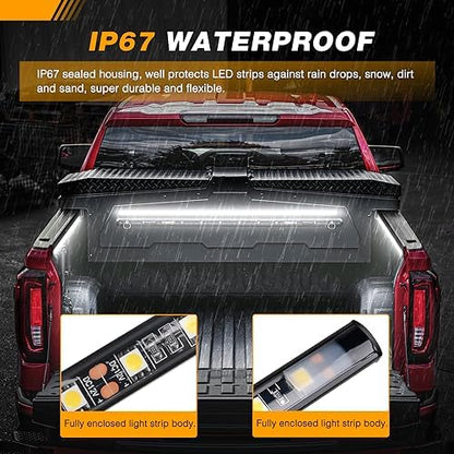 GOOACC Truck Bed Light Strip 3PCS 60" 270 LEDs White Lighting
