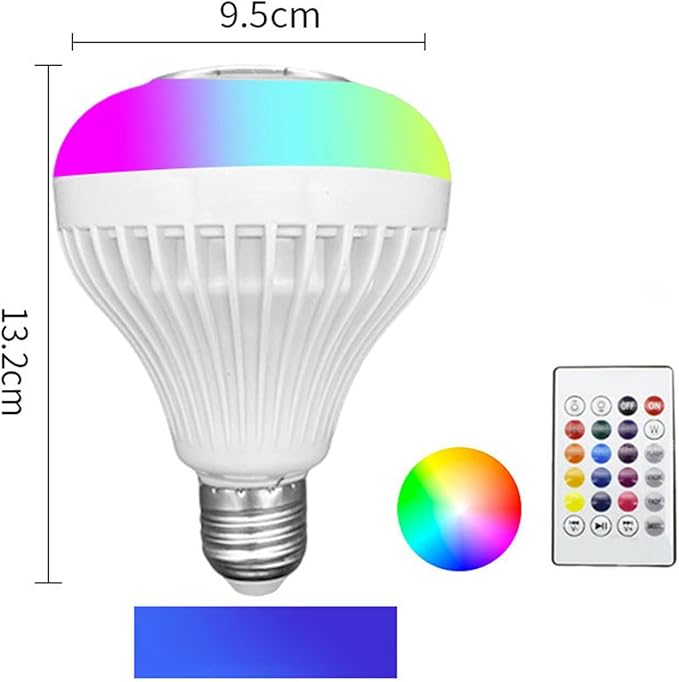 Music Light Bulb Plastic RGB Multicolor Adjustable Smart Light Bulb 12W for Bar Restaurant