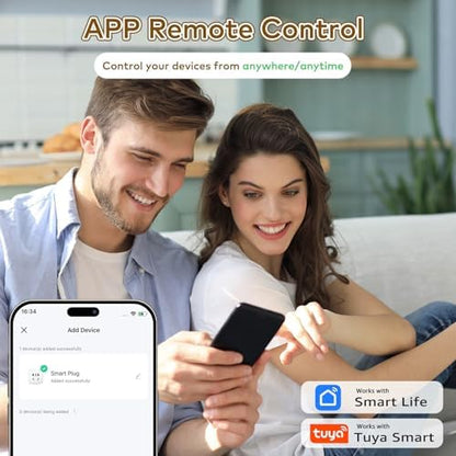 NineLeaf Slim WiFi Smart Plug w Switch, Remote App Control, 15A/1500W, Compatible with Alexa/Google Home via Tuya, Compact Design Control Anywhere,Timer/Schedule, TUV FCC, 2.4G Only(2Remotes 3Outlets)