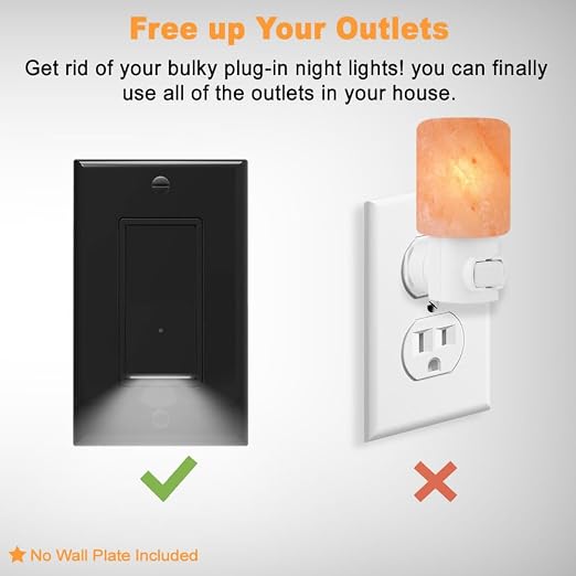 10 Pack SOZULAMP Light Switch with LED Night Light 15Amp 120/277Volt Rocker Single Pole Wall Switch, Automatic On/Off Sensor-Black
