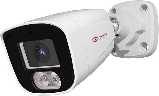 Anpviz 4MP PoE IP Bullet Camera with Microphone/Audio, IP Security Camera Outdoor Indoor, Night Vision 65ft, Waterproof IP66, 108° Wide Angle 2.8mm Lens, 24/7 Recording, IPC-B8740W-S (U Series)