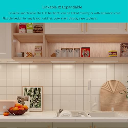 LAMPAOUS Smart LED Under Cabinet Lights, RGBW 6-Bar Kit