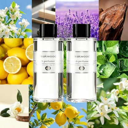 Amor Lyris 2 Packs Essential Oil Refill for Smart Car Air Freshener, 3.5OZ Car Diffuser Refill, Aromatherapy Perfume Refill (4-8 Months Use), Natural Plant Extracts, Mahogany Teakwood