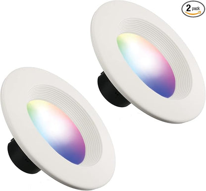 XTREME DIGITAL LIFESTYLE ACCESSORIES 2-Pack Energizer Smart WiFi Multi Color and Multi White 5”/6” LED Recessed Downlight BR30 E26 Screw Base 1100 Lumens 85W