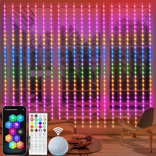 echosari 20Ft x 10Ft Smart Curtain Lights Compatible with Alexa