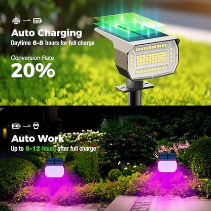 nipify Solar Spot Lights Outdoor, Solar Powered Waterproof Spotlight