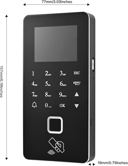 Biometric Access Control System with Fingerprint, Keypad, RFID, Infrared Exit Button, 1200lb Magnetic Lock, LCD Display, USB Download, Attendance Tracking, Timed Unlock,for Office, Store, Home