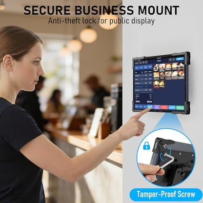 Tablet Wall Mount, Metal Enclosure iPad Holder for Retail POS & Smart Home