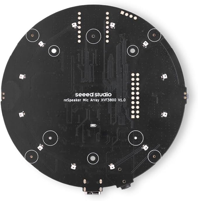 reSpeaker XVF3800 USB Microphone Array, 4-Mic AI Voice Capture with Noise Cancellation & 360° Far-Field Pickup, Plug & Play for Raspberry Pi, Jetson & Voice Assistants