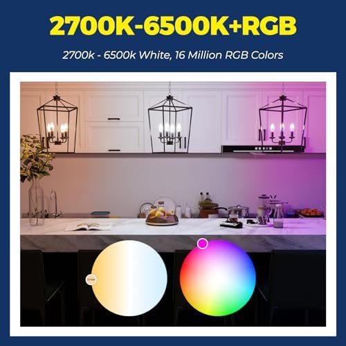 Lightinginside Smart E12 LED Bulbs 60W Compatible with Alexa/Google Home, 6PCS