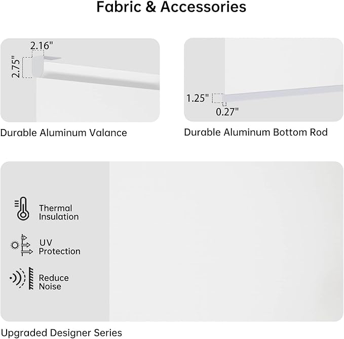 Motorized Coupled Shades, Falme Resistant Smart Solar Shades for Large Windows Automatic Blinds Compatible with Alexa, Electric Roller Blinds Customized for Home Office(3% Openness White)