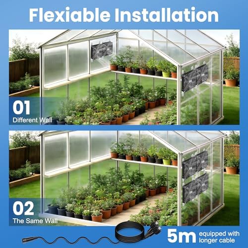 Solar Exhaust Fan for Greenhouse with Smart Thermostat and Battery