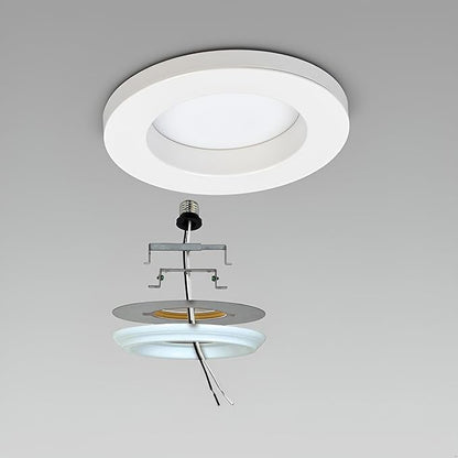 Aspen Creative 21067-11, Recessed Lighting Converter Kit, 8" Diameter, White Plastic Medallion, Set of 1