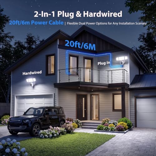 Onforu 2K Floodlight Camera Plug&Hardwired, Smart Security Camera Outdoor
