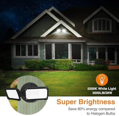 LEPOWER 28W Flood Lights Outdoor - 3000LM Brightness LED Security Lights