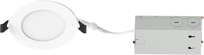 Elevate 4" 10W Slim Canless LED Downlight — Ultra-Thin Recessed Ceiling Fixture, 5CCT Selectable, IC Rated, Dimmable, Wet-Rated — Great for Kitchens, Living Rooms, Bedrooms