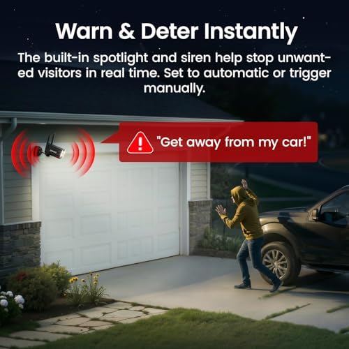 DEKCO Wired 2K Security Camera Outdoor, 180° Pan & 270° Coverage, 24/7 Constant Power Surveillance, Full Color Night Vision, AI Human Detection, Cloud Storage Edition, Spotlight & Siren