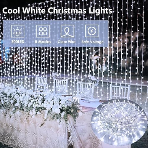 300 LED String Lights, 99FT Extra-Long Christmas Lights Outdoor Indoor