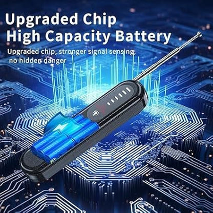 Anti-Spy Hidden Camera Detector 6-in-1, GPS Tracker & Bug Detector, RF Signal Scanner, Rechargeable Privacy Protector for Travel, Hotel, Home, Office & Car (Black)