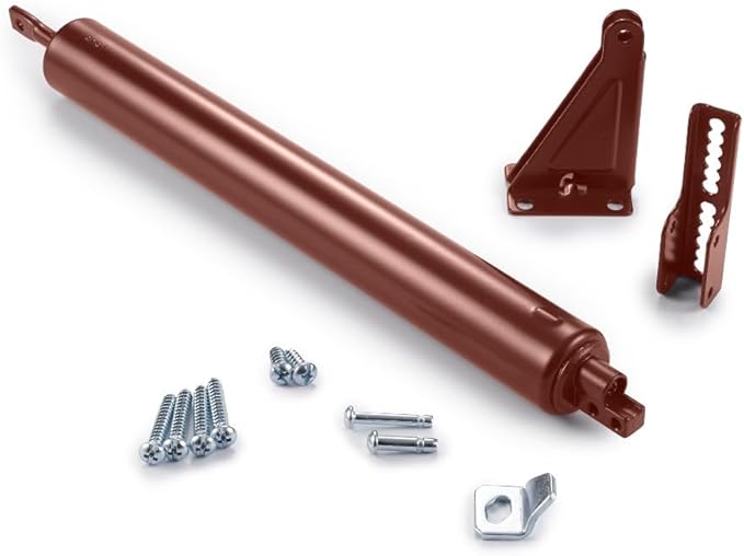 Ideal Security Model 9 Standard Duty Pneumatic Storm and Screen Door Closer, 10.5" L x 1.25" W x 1.25" H, Adjustable Speed, Smooth Closing for Lightweight to Medium Doors, Easy Install, Brown