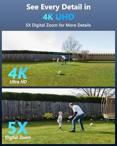 4K PoE Security Camera System Outdoor, 8CH NVR with 1TB HDD