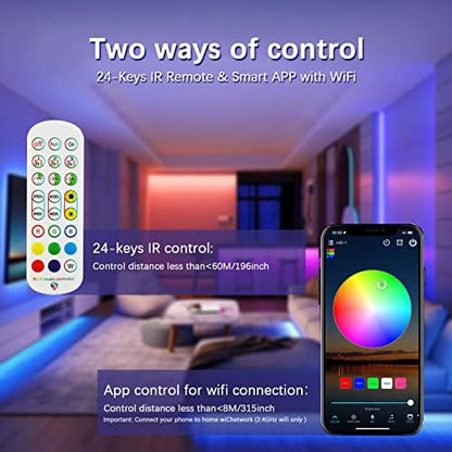 Smart WiFi & IR Dual-Control RGB Remote Controller, 24-Key Music Controller