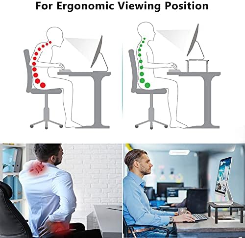 WALI Computer Monitor Stand for Desk, Adjustable Laptop Riser, up to 44 lbs