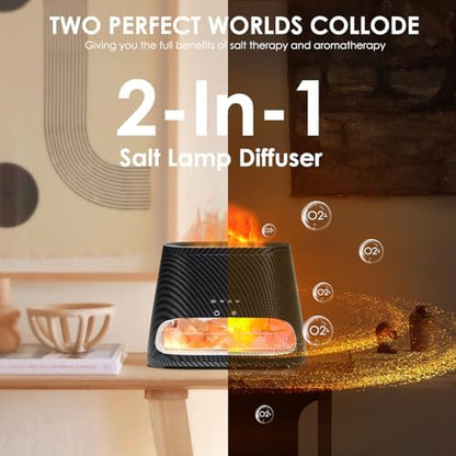 SALKING 2-in-1 Essential Oil Diffuser for Home,Himalayan Salt Lamp Diffuser