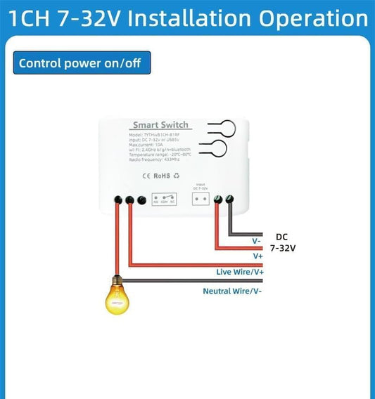 Zigbee 1 Channel 10A Smart WiFi Temperature and Humidity Controller with Extendable Probe Sensor ,USB & DC 7-32V, App Control,Greenhouse,Pet Breeding,Incubator,Reptile,Alexa/tuya zigbee hub Required