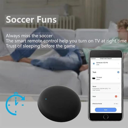 Tuya Smart WiFi IR Remote Control for TV DVD Air Conditioner AUD,All in One Infrared Universal Remote Controller,Compatible with Alexa Google Home (Black IR)