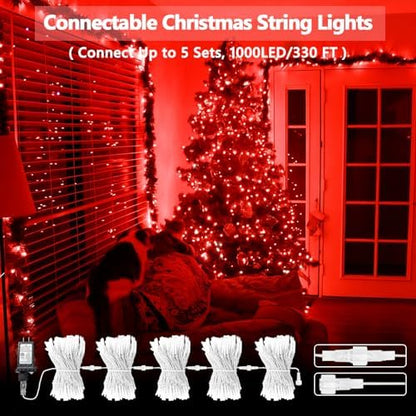 200 LED Connectable String Lights, 66FT Christmas Lights Outdoor Indoor