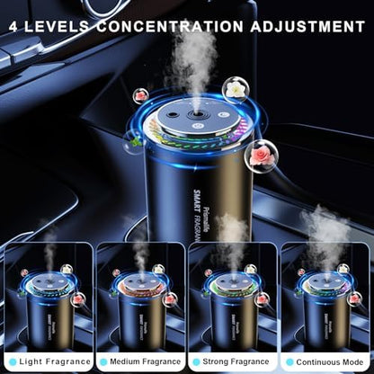 2025 Upgrade Smart Car Air Freshener, Rechargeable Car Air Freshener Diffuser with Starlight Projector & Atmosphere Light, Adjustable Car Freshener with Ultrasonic Tech & Auto On/Off, 50ml Perfume
