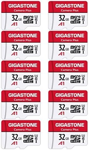 GIGASTONE 32GB Micro SD Card 10-Pack, Camera Plus, MicroSDHC Memory Card for Camera, Wyze Cam, Roku, Full HD Video Recording, UHS-I U1 A1 Class 10, up to 90MB/s, with 10 Adapters