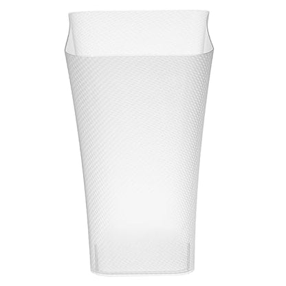 CLOROX Textura Slim Trash Can - 3.1 Gallon Small Waste Basket for Narrow Spaces - Skinny Plastic Garbage Bin for Bathroom, Bedroom, or Office, Clear Frost (Pack of 5)
