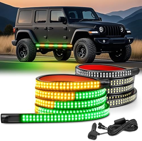 Nilight 2PCS 70 Inch Running Board LED Lights Strip Amber Green for Truck