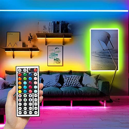 DAYBETTER Led Lights 2 Ports 44 Key Remote Control, Dimmer for Strip, 4 Pin Output Remote Controller for Led Strips 12 24V DC Tape Light (Without Power Adapter)