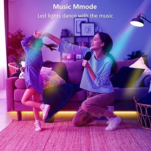 Ledagic Led Lights for Bedroom 100ft (1 Roll), RGB Led Lights Music Sync