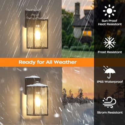WIHTU Exterior Lighting Fixture, Outdoor Front Porch Light Wall Mount 1Pack