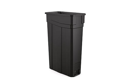 Suncast Commercial 23-Gallon Narrow Trash Can without Handles - Durable Garbage Can, Black, Made in the USA