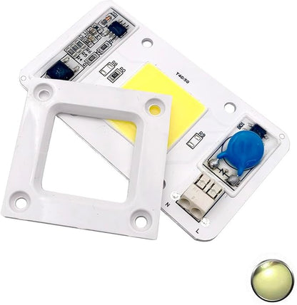 LED 50W COB Chip Bulbs AC 110V 220V Integrated Smart IC Driver Cool White Warm White Red Green Blue UV Pink Full Spectrum (Natural White 4000K, AC 220V)