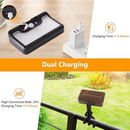 Solar Motion Lights Outdoor with Flexible Octopus Tripod (2 Pack, 3000K)