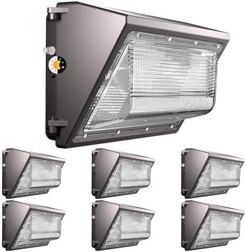 Lightdot 6 Pack 200W LED Wall Pack Lights, Wall Mount Outdoor Exterior Lighting, 100-277V, 30000LM Dusk-to-Dawn, IP65 ETL, 60ft Coverage Area, Parking Lots, Building Exteriors, Yard/Warehouse